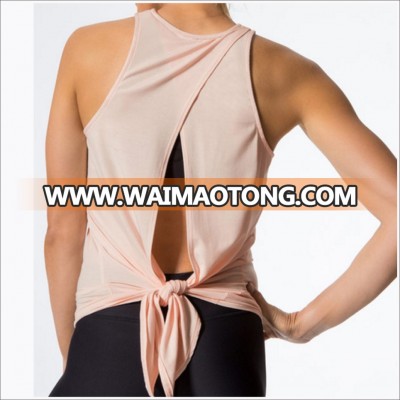 Custom Design Active Wear Light Weight Tops Gym Style Fitness Sport Tie Back Tank Tops for Women