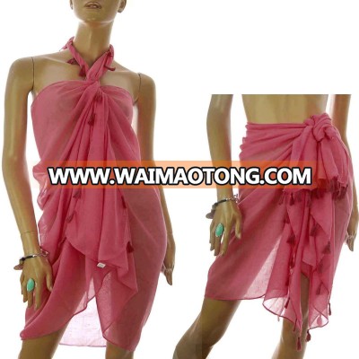 Summer Ladies Hawaiian Swimsuit beach  Cover Up  Halter  Neck  Sarong Dresses